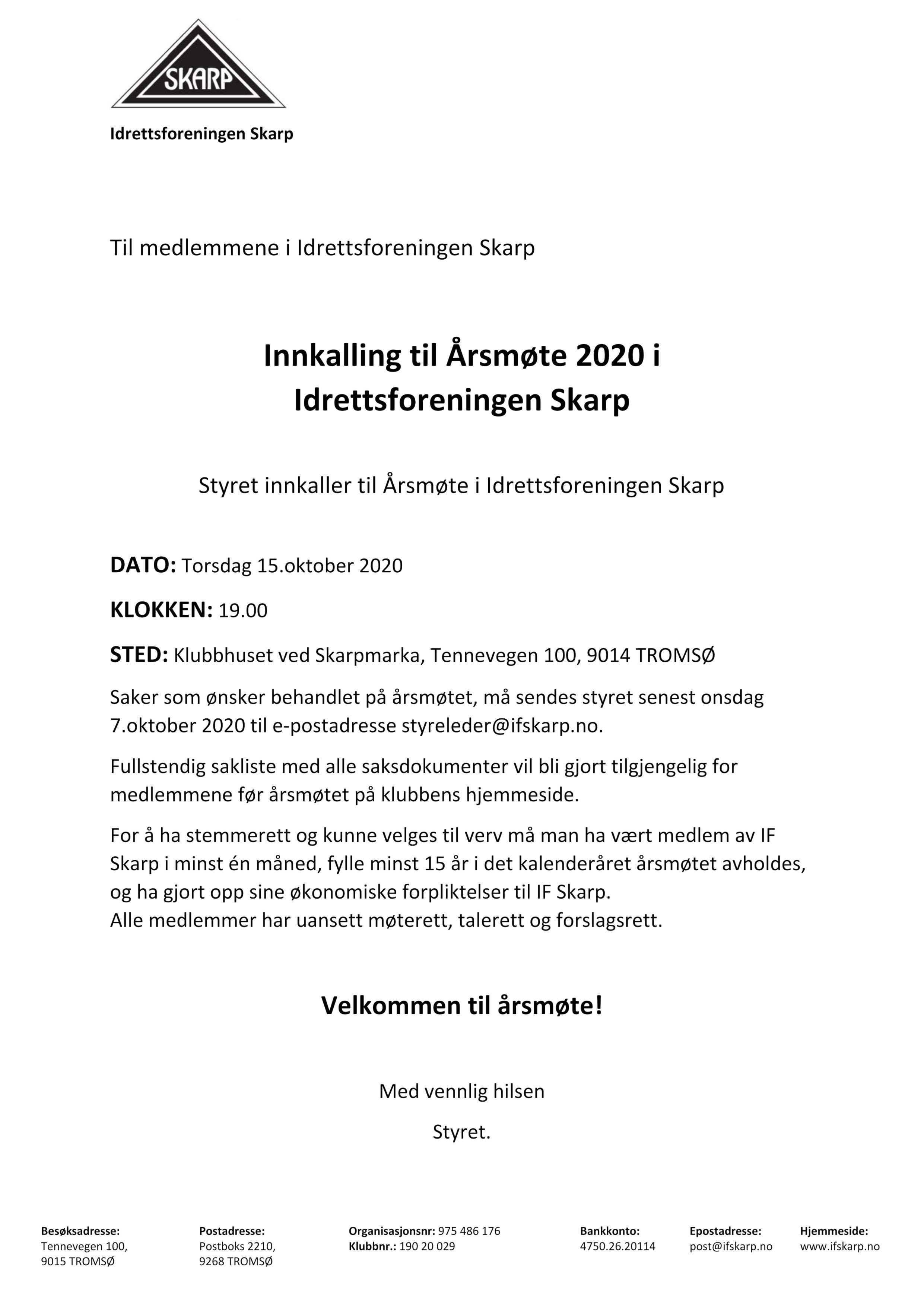 Årsmøte 2020